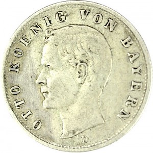 2 Mark German Empire Otto King of Bavaria 10g Silver (1891 - 1913)