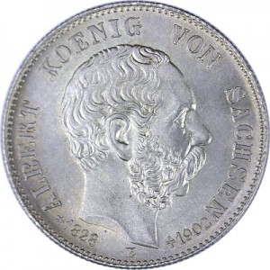 2 Mark German Empire Albert King of Saxony 10g Silver (1891 - 1913)
