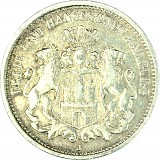 2 Mark German Empire Free Hanseatic City of Hamburg 10g Silver (1876 - 1888)
