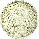 2 Mark German Empire Free Hanseatic City of Hamburg 10g Silver (1892 - 1914)