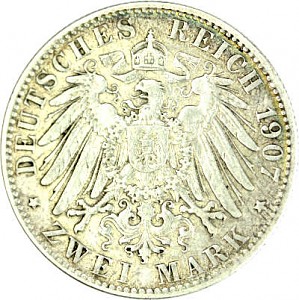 2 Mark German Empire Free Hanseatic City of Hamburg 10g Silver (1892 - 1914)