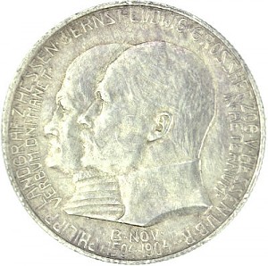 2 Mark German Empire Landgrave Philipp of Hesse 10g Silver - 1904 2 Mark German Empire Landgrave Philipp of Hesse 10g Silver - 1904
