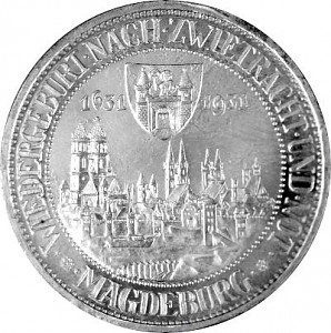 3 Reichsmark Weimar Republic Magdeburg City Fire Brigade 7,5g silver - 1931