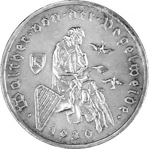 3 Reichsmark Weimar Republic Walther v.d. Vogelweide 7,5g silver - 1930
