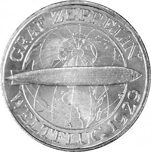 3 Reichsmark Weimar Republic Count Zeppelin 7,5g silver - 1930