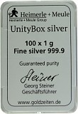Silver bar UnityBox Heimerle + Meule 100 x 1g Silver diff. B-Stock