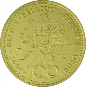 100 Euro 1/2oz Gold Begium - 2004