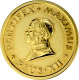 Round Pontifex maximus Pius XII 7.15g Gold Round Pontifex maximus Pius XII 7.15g Gold