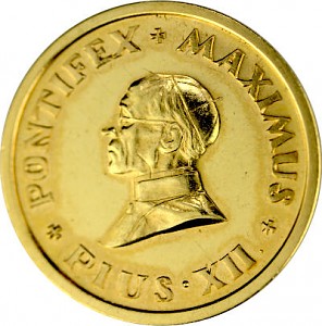 Round Pontifex maximus Pius XII 7.15g Gold Round Pontifex maximus Pius XII 7.15g Gold