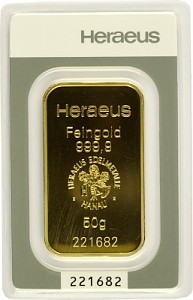 Gold Bar 50g - Heraeus