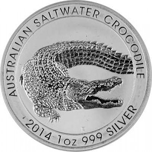 Australian Saltwater Crocodile 1oz Silver - 2014