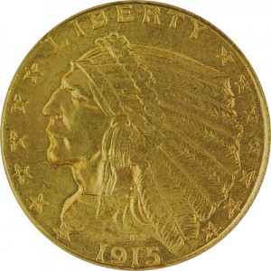 5 Dollar Half Eagle Indian Head 7,52g Gold