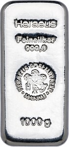 Silver Bar 1kg  Silver (Standard Taxation)