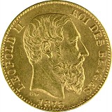 20 Belgian Francs Leopold II 5,81g Gold