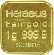 Gold Bar Heraeus 10x1g - Multidisc B-Stock