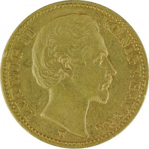20 Mark Ludwig II King of Bavaria 7,16g Gold